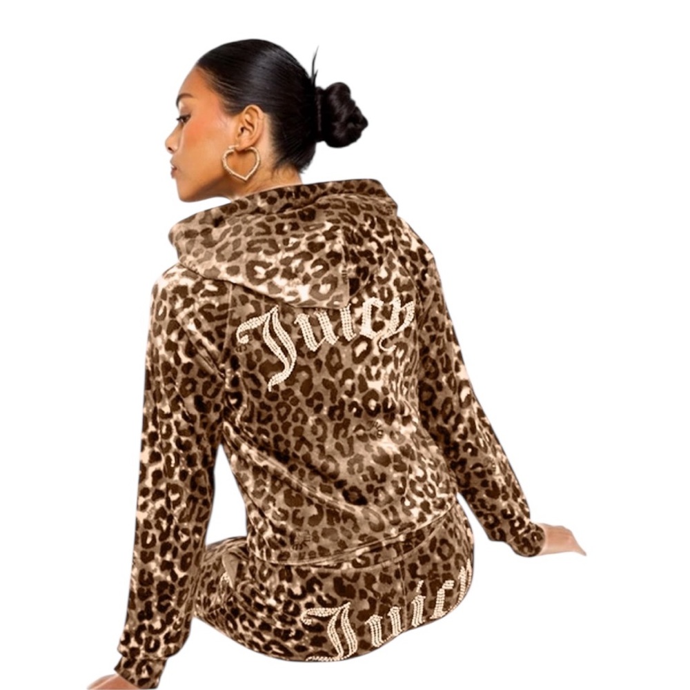 Juicy Couture Brown Leopard Velour Set